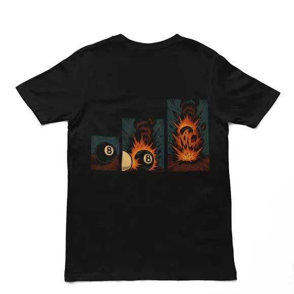 End Game Billiards Shirt – 8 Ball Explosion 8 Ball Graphic Tee - Picture 4 of 4